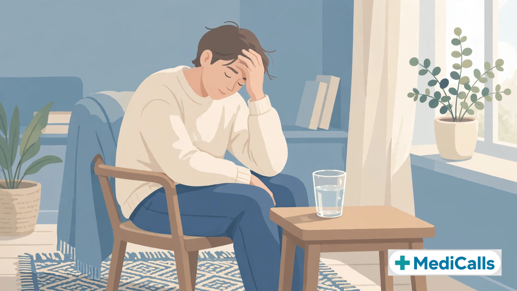 Dizziness on standing illustrated guide: stand up slowly, hydrate, check medications