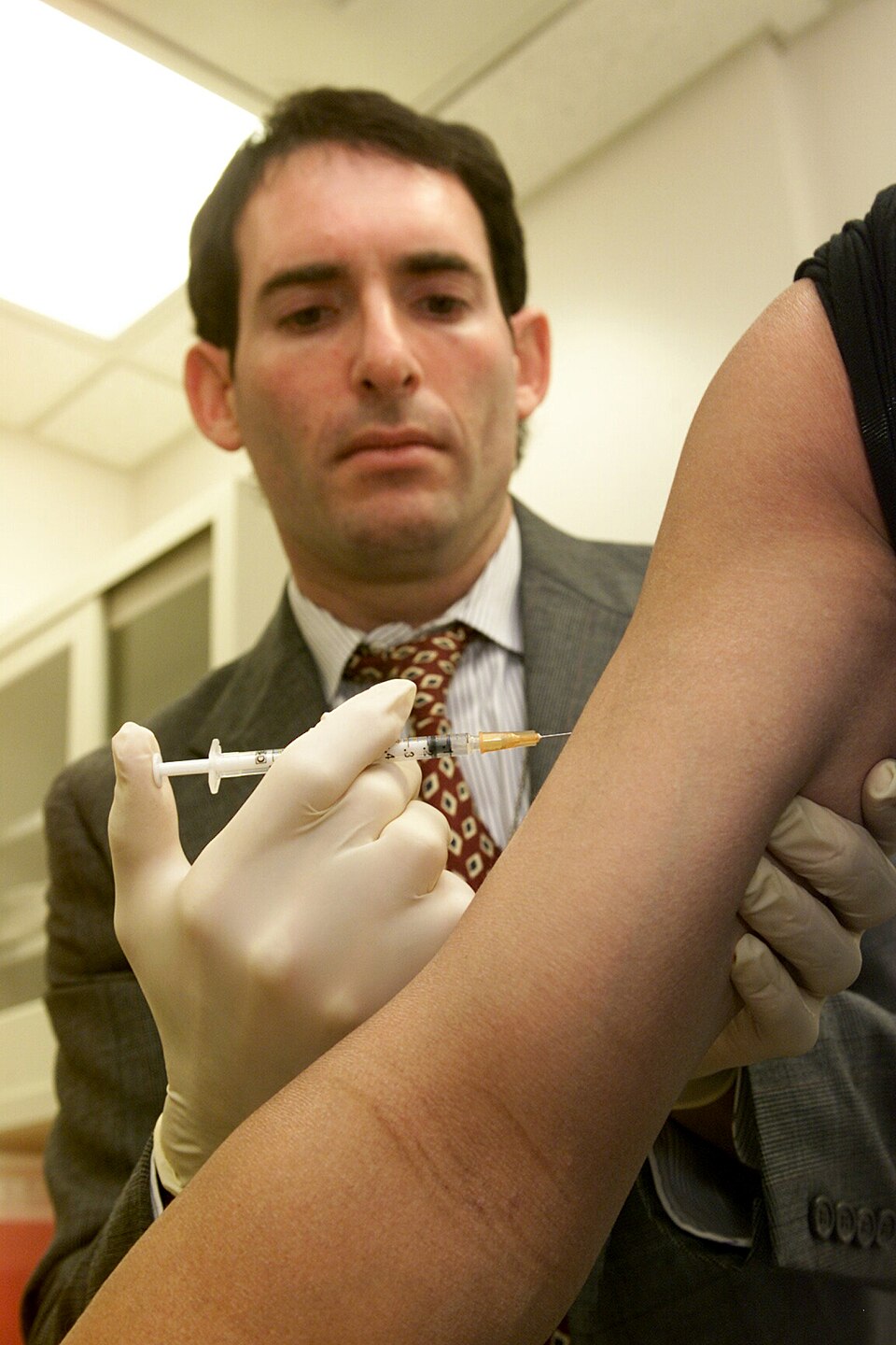 Tetanus vaccination injection being given in the arm