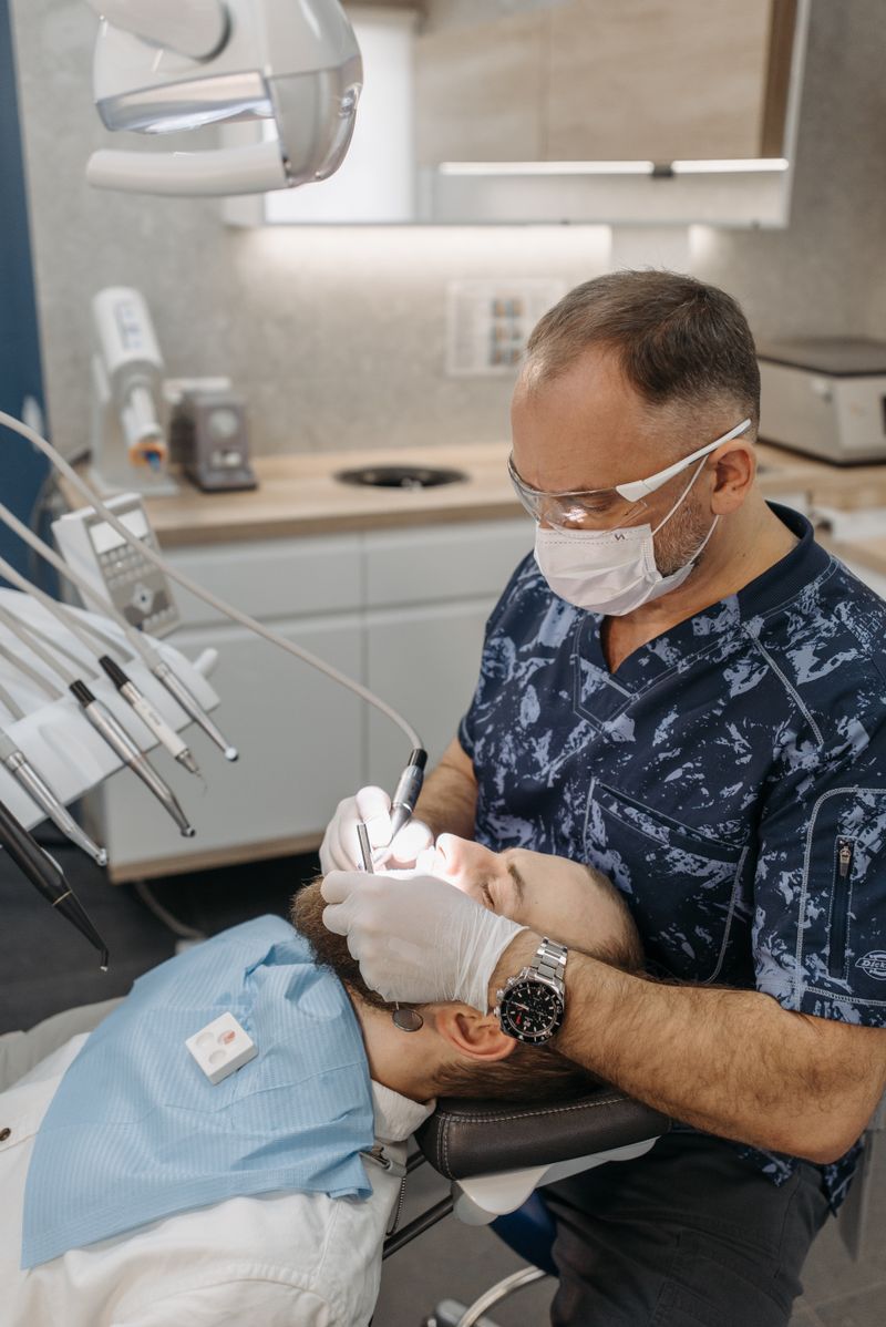 Dentist treating a patient in a modern dental clinic